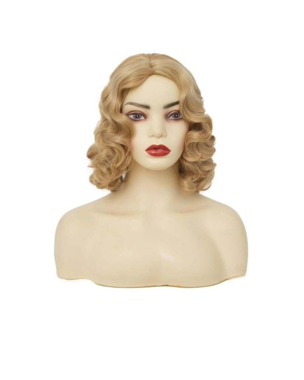 1920s Finger Wave Wig Blonde Curly Synthetic Flapper Vintage
